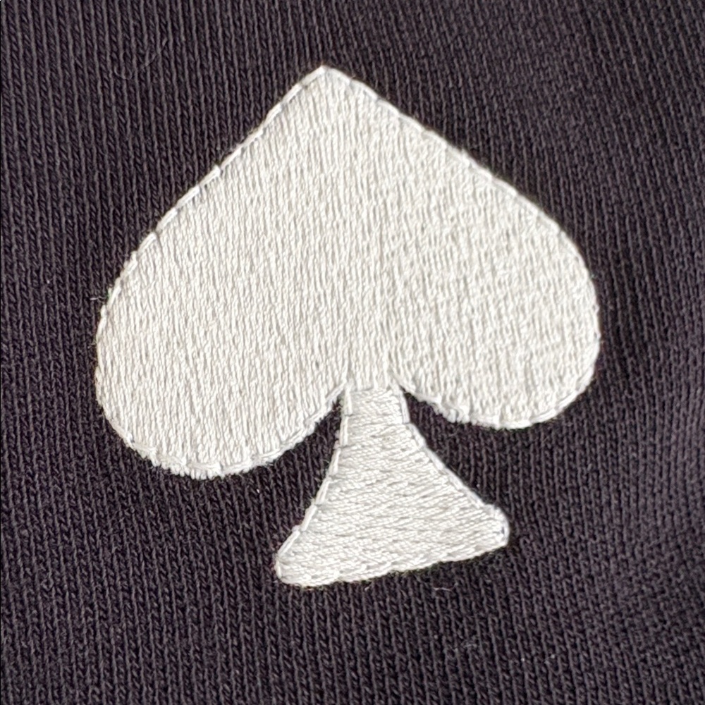 EUC Kate Spade Embroidered Logo Sweatshirt Black White Size Medium - Picture 3 of 7